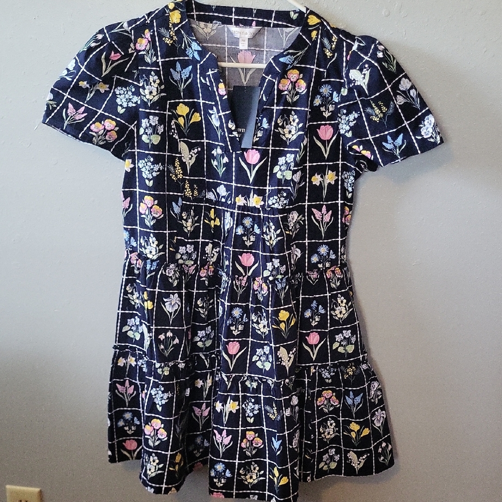 Crown & Ivy Navy Floral Dress